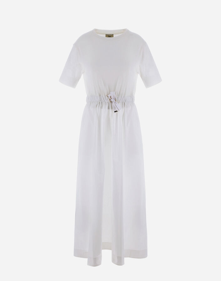 Herno GLAM KNIT EFFECT AND TECHNO TAFFETA' DRESS White AB000005D520561000