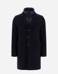 Herno COAT IN DIAGONAL WOOL AND NYLON ULTRALIGHT Blue Dark CA0045U396019290