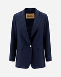 Herno BLAZER IN FLANNEL FEELING Navy Blue GA000281D126409200
