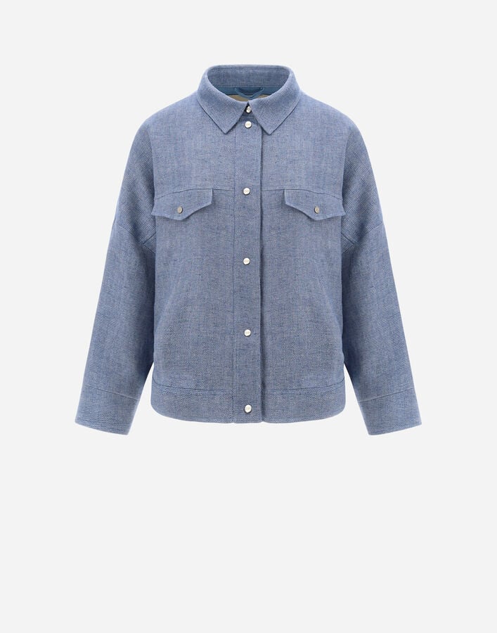 Herno LINEN LUREX SHIRT Light Blue GI000254D171309006
