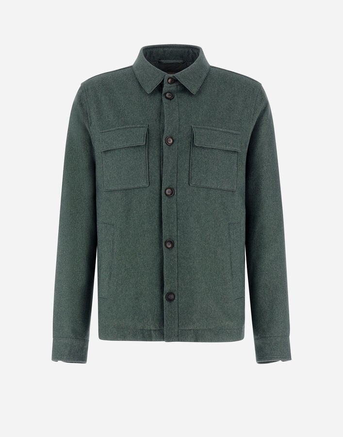 Herno RESORT SHIRT IN CASHMERE SILK Sage GI00050UR380877205