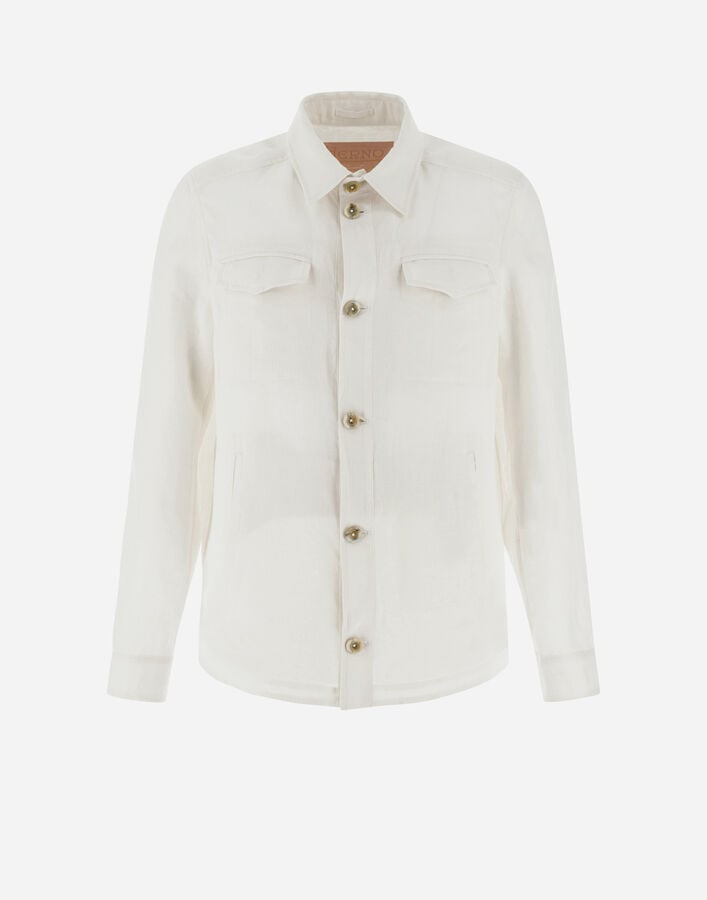 Herno RESORT SHIRT IN NEW LINO White GI00051UR17105Z1000