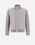 Herno RESORT BOMBER JACKET IN LIGHT NYLON STRETCH & KNIT Light Grey GI00052UR12431SZ9433
