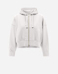 Herno VISCOSE SWEATER AND TECHNO TAFFETÀ BOMBER JACKET White JC000056D500691000