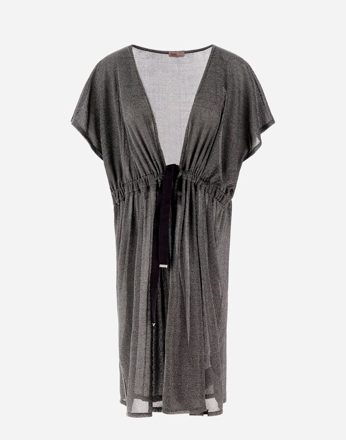 Herno RESORT CARDIGAN IN SHINE THROUGH Light Grey JC00024DR520739406
