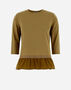 Herno CHIC COTTON JERSEY AND NEW TECHNO TAFFETÀ LONG-SLEEVED T-SHIRT Sand JG000226D520062000
