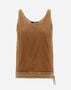 Herno SUPERFINE COTTON JERSEY AND SPRING LACE TOP Sand JG000227D520162000