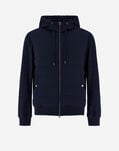 Herno RESORT SWEATSHIRT IN COUPLED WOOL PIQUE & LIGHT NYLON STRETCH Navy Blue JP00013UR560139200