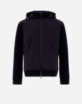 Herno RESORT CARDIGAN IN INFINITY WOOL RIB & LIGHT NYLON STRETCH Navy Blue MC00032UR701869200