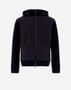 Herno RESORT CARDIGAN IN INFINITY WOOL RIB & LIGHT NYLON STRETCH Navy Blue MC00032UR701869200