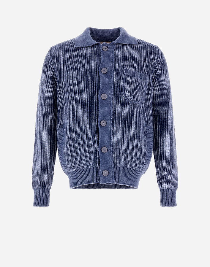 Herno RESORT SHIRT IN GUMMY KNIT Air Force Blue MC00034UR760449145