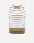 Herno ENDLESS VISCOSE STRIPES TOP White/Beige MG000134D760401021