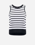 Herno ENDLESS VISCOSE STRIPES TOP Navy Blue MG000134D760409200