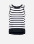 Herno ENDLESS VISCOSE STRIPES TOP Navy Blue MG000134D760409200