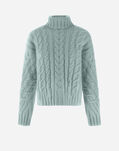 Herno RESORT SWEATER IN INFINITY BRAID Aquamarine ML00017DR701997103
