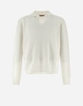 Herno RESORT POLO IN ENDLESS OPERATED WOOL White MPL0001UR701931000