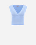 Herno ENDLESS VISCOSE RIB TOP Light Blue MV000001D760339006