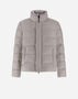 Herno BOMBER JACKET IN ARENDELLE AND FAUX FUR Dove Grey PI001019U12414Z2720