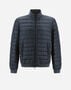 Herno NYLON ULTRALIGHT AND KNIT BOMBER JACKET Navy Blue PI001112U120179200