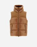 Herno VEST IN NYLON ULTRALIGHT AND LINEN VELVET Camel PI001154U12020Z2157