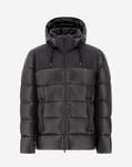Herno BOMBER JACKET IN NYLON ULTRALIGHT AND LINEN VELVET Dark Grey PI001178U12020Z9478