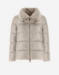 Herno BOMBER JACKET IN NYLON ULTRALIGHT AND NEW LADY FAUX FUR Chantilly PI001923D12017Z1985