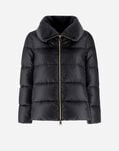 Herno BOMBER JACKET IN NYLON ULTRALIGHT AND NEW LADY FAUX FUR Black PI001923D12017Z9300