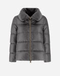 Herno BOMBER JACKET IN NYLON ULTRALIGHT AND NEW LADY FAUX FUR Grey PI001923D12017Z9480