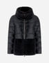Herno CAPE IN NYLON ULTRALIGHT AND NEW LADY FAUX FUR Black PI001933D12017Z9300