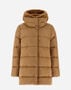 Herno A-SHAPE JACKET IN SATIN AND NEW LADY FAUX FUR Camel PI001934D12170Z2157