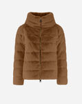 Herno CAPE IN NEW LADY FAUX FUR Camel PI001935D126302157