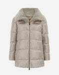 Herno A-SHAPE JACKET IN NYLON ULTRALIGHT AND NEW LADY FAUX FUR Chantilly PI001944D12017Z1985
