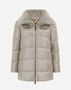 Herno A-SHAPE JACKET IN NYLON ULTRALIGHT AND NEW LADY FAUX FUR Chantilly PI001944D12017Z1985