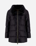 Herno A-SHAPE JACKET IN NYLON ULTRALIGHT AND NEW LADY FAUX FUR Black PI001944D12017Z9300