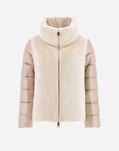 Herno CAPE IN NYLON ULTRALIGHT AND NEW LADY FAUX FUR Chantilly PI002017D12017Z1985