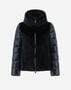 Herno CAPE IN NYLON ULTRALIGHT AND NEW LADY FAUX FUR Black PI002017D12017Z9300
