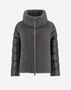 Herno CAPE IN NYLON ULTRALIGHT AND NEW LADY FAUX FUR Grey PI002017D12017Z9480