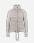 Herno SILK CASHMERE AND KNIT BOMBER JACKET Grey Pearl PI0021DNW380879402