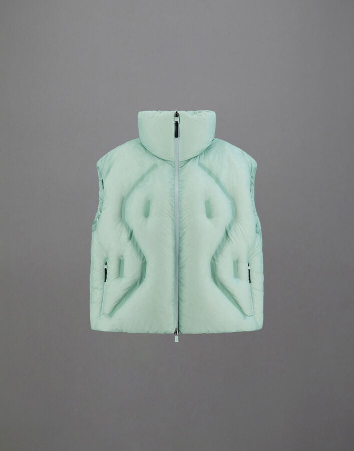 Herno SLEEVELESS LAMINAR JACKET IN TRANSLUCENT RIPSTOP Seafoam Green PI00332DL128127115