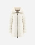 Herno A-SHAPE CASHMERE SILK WITH KNITTED COLLAR Ivory PI0379D38087M071200