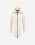 Herno A-SHAPE CASHMERE SILK WITH KNITTED COLLAR Ivory PI0379D38087M071200