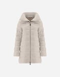 Herno A-SHAPE CASHMERE SILK WITH KNITTED COLLAR Brown PI0379D38087M071985