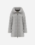 Herno A-SHAPE CASHMERE SILK WITH KNITTED COLLAR Light Grey PI0379D38087M079410