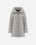 Herno A-SHAPE CASHMERE SILK WITH KNITTED COLLAR Light Grey PI0379D38087M079410