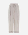 Herno NEW TECHNO TAFFETA' CARGO TROUSERS Grey Pearl PT000044D124839402