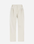 Herno PLEATED VISCOSE EFFECT TROUSERS Grey Pearl PT000048D126079402