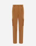 Herno CARGO TROUSERS IN SOFT WOOL Camel PT000066D126462157