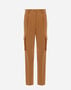 Herno CARGO TROUSERS IN SOFT WOOL Camel PT000066D126462157