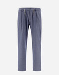 Herno RESORT TROUSERS IN CASHMERE SILK Denim PT00007UR380879121