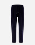 Herno RESORT TROUSERS IN COUPLED WOOL PIQUE Navy Blue PT00017UR560139200